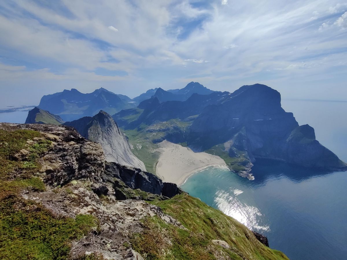 Bjørnsen family showing the area in which the mini-boat 'Seoltóir Na Gaillimhe – the Galway Sailor’, was washed up on Bunes Beach above the Arctic Circle in the Lofoten Islands, in Norway. Photograph: Mr Lars Bjørnsen