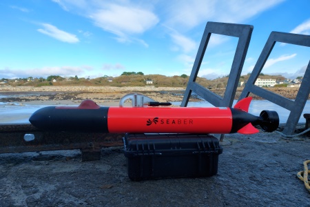 The French company SEABER, demonstrated the YUCO micro-AUV, a micro Autonomous Underwater Vehicle, which is an unmanned, untethered vehicle that collects oceanographic data in coastal environments.