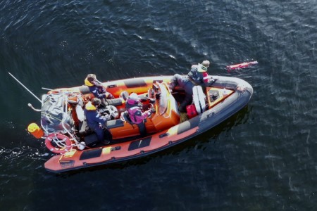 The French company SEABER, demonstrated the YUCO micro-AUV, a micro Autonomous Underwater Vehicle, which is an unmanned, untethered vehicle that collects oceanographic data in coastal environments.