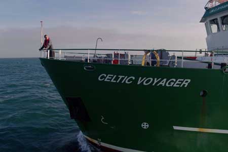 Eoin Warner on the RV Celtic Voyager