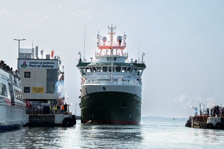 RV Tom Crean entering the Port of Galway. Image Cr Andrew Downes, XPOSURE