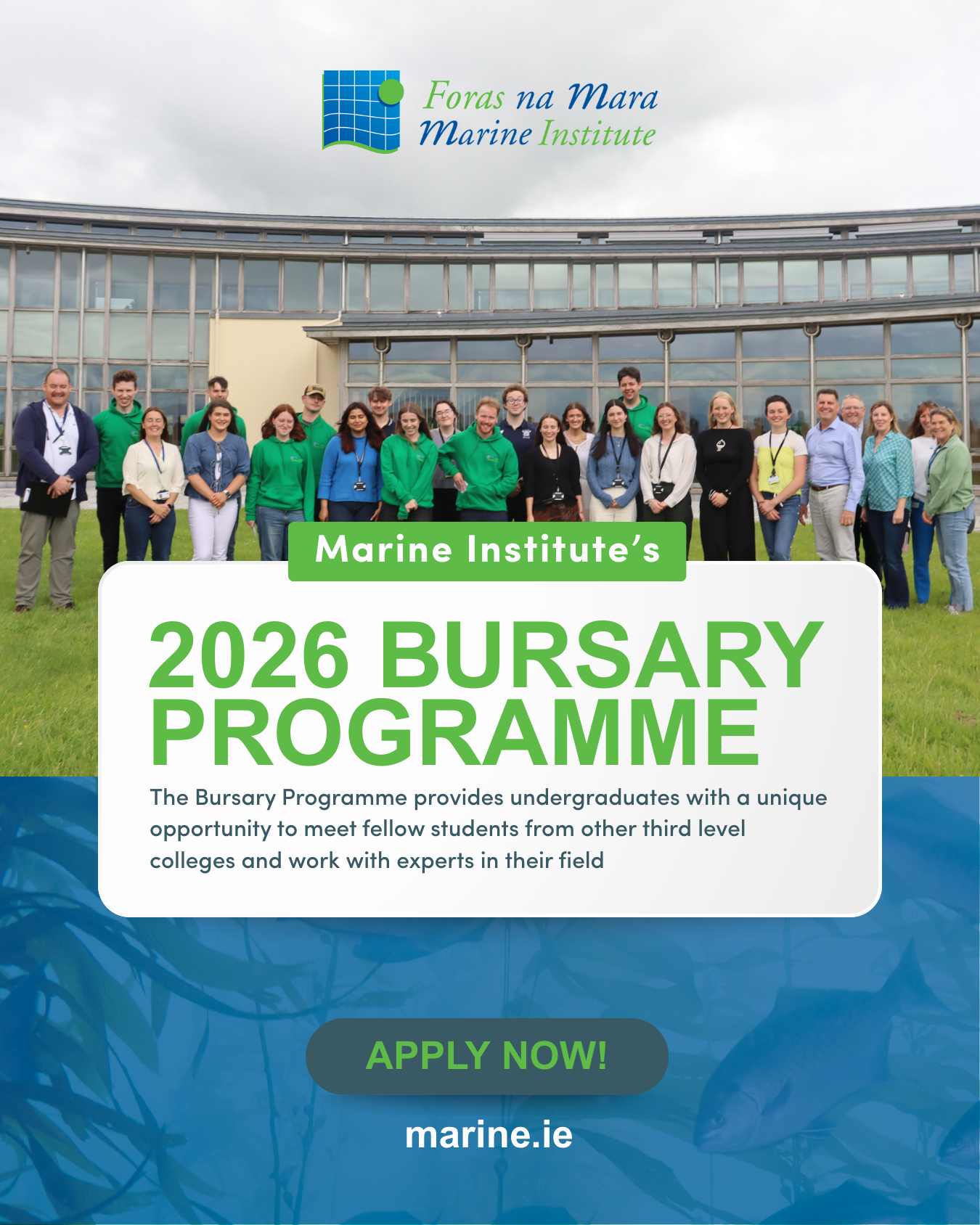 Promotional flier for the 2026 Bursars Programme