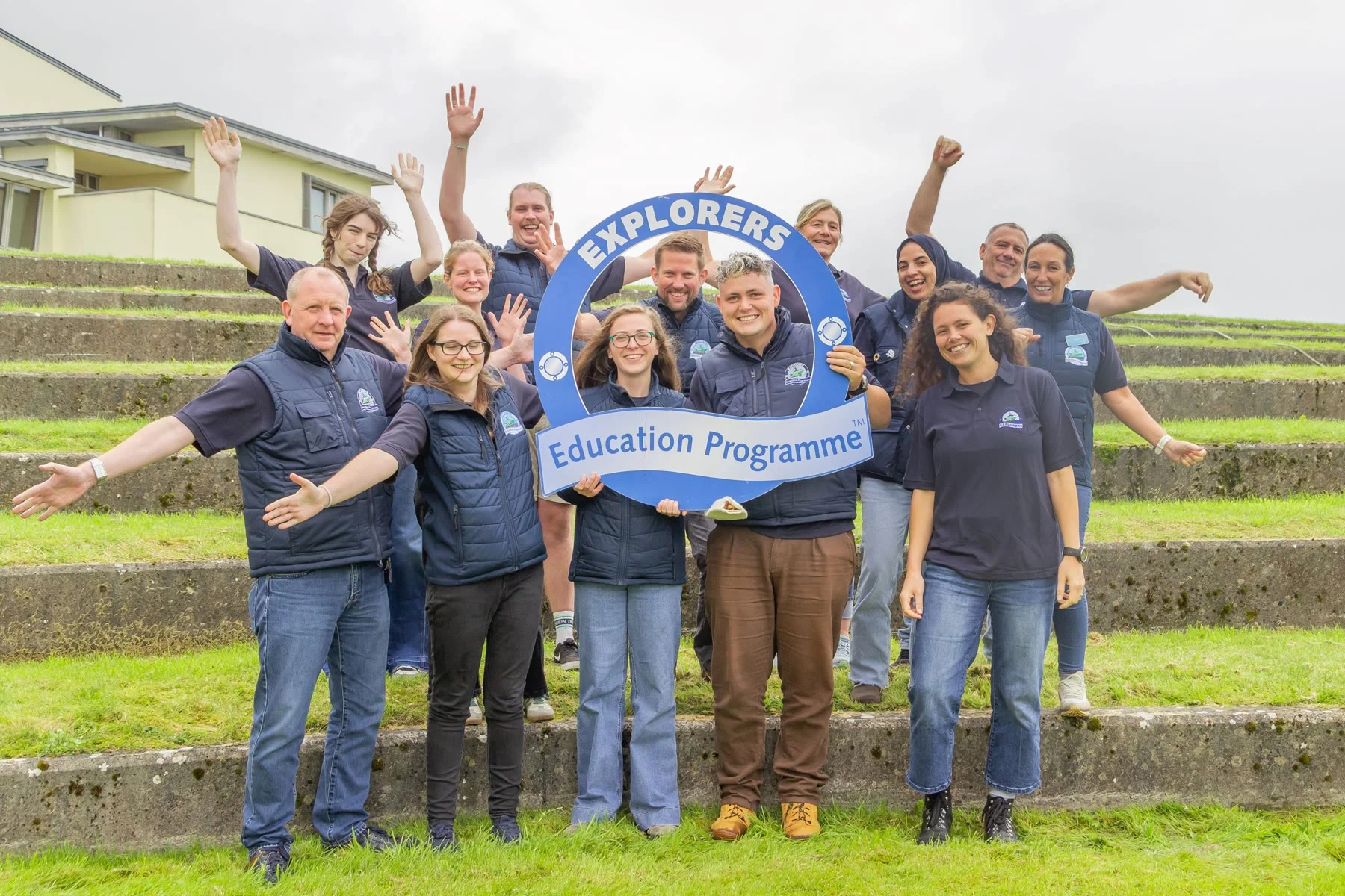 Marine Institute staff gathered outdoors